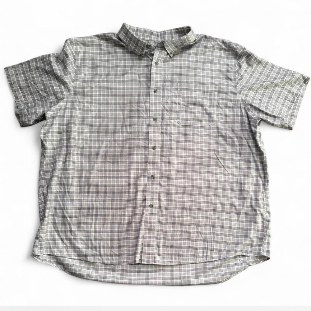 Cabelas Short Sleeve Button Up Shirt Mens Size 4XLT Plaid - Picture 1 of 4